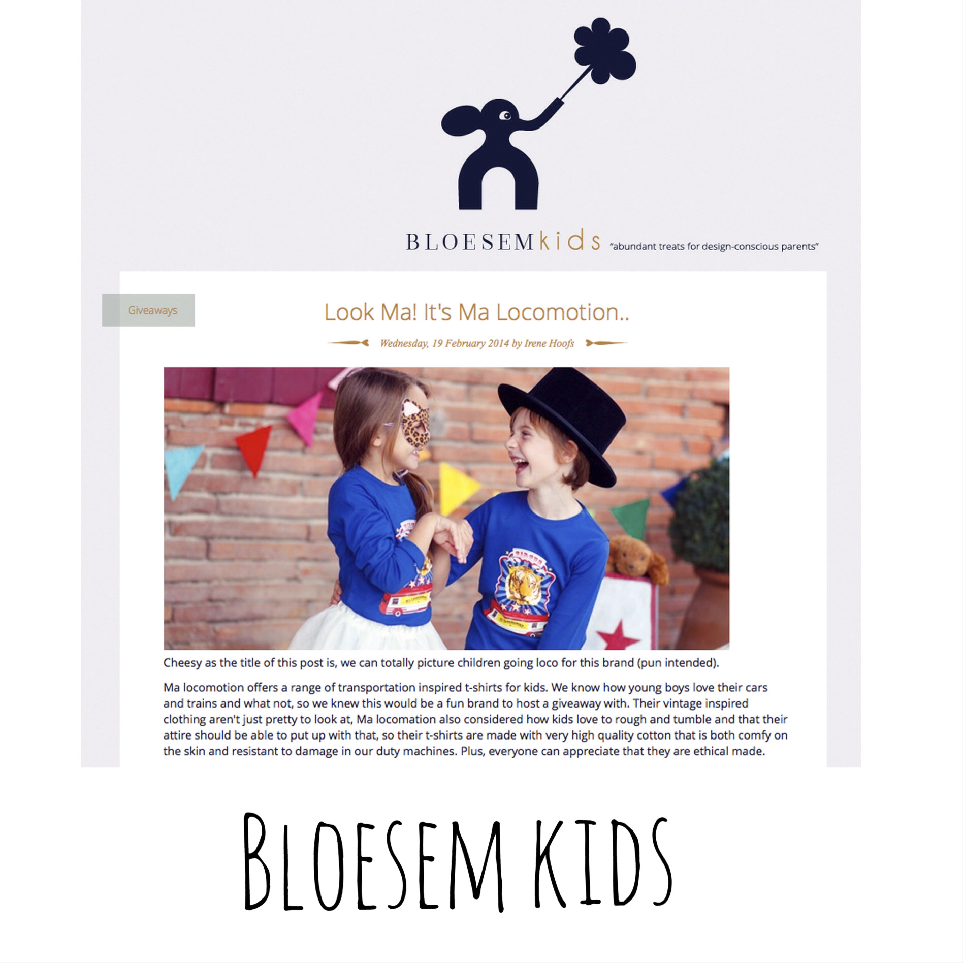 Giveaway Ma Locomotion avec Bloesem kids