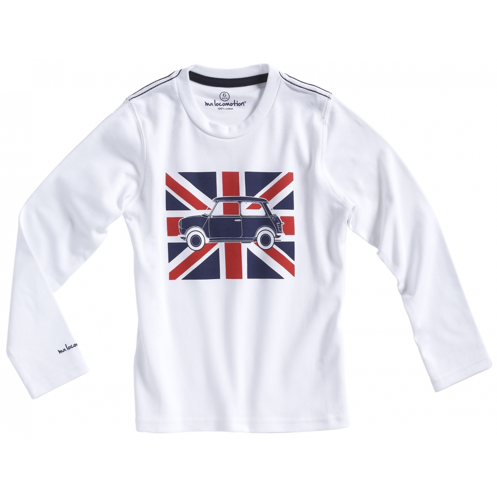 Long sleeves Austin Mini Union Jack t-shirt for kids 