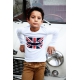 T-shirt enfant Austin Mini Union Jack Blanc -manches longues 