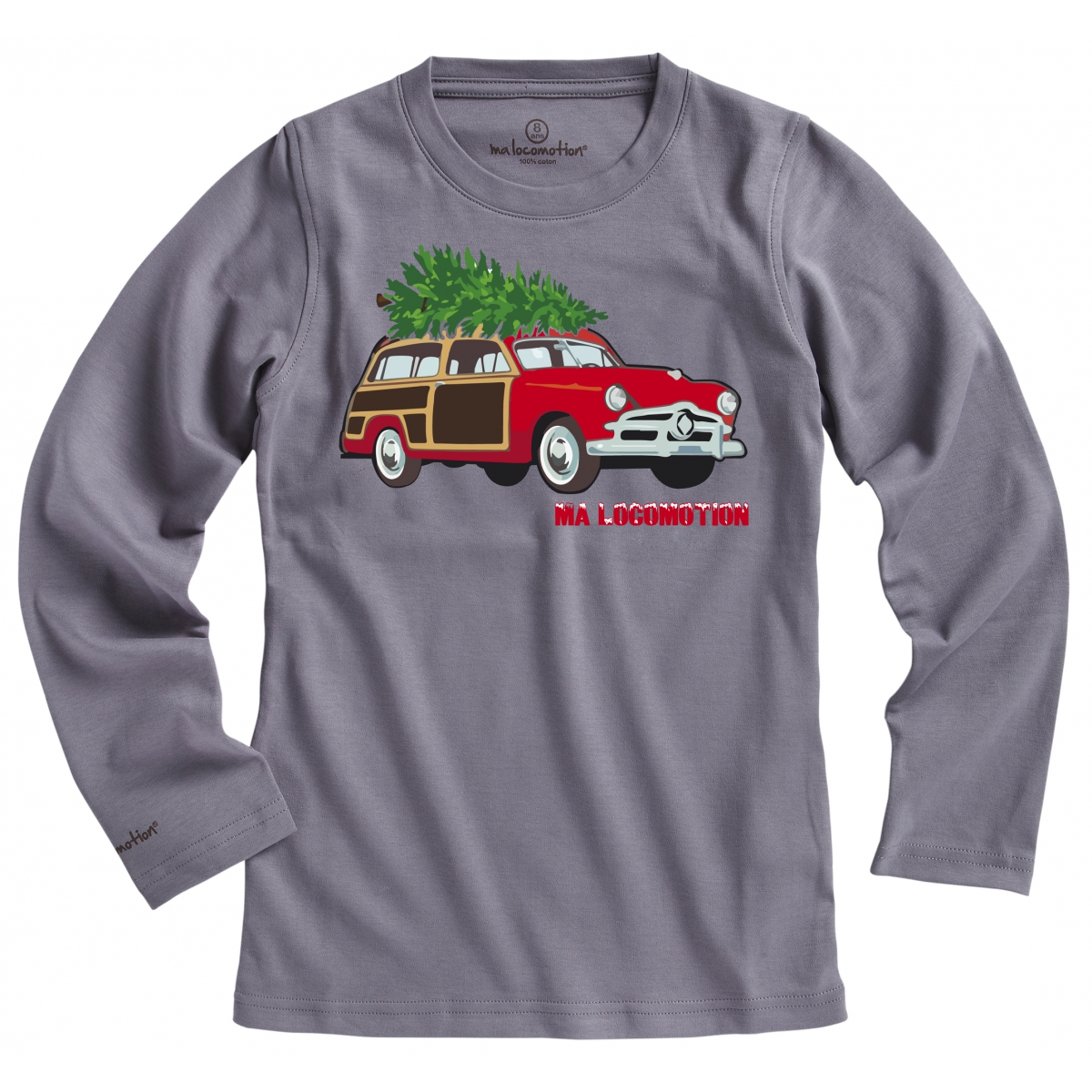 T-shirt voiture de Noël - anthracite