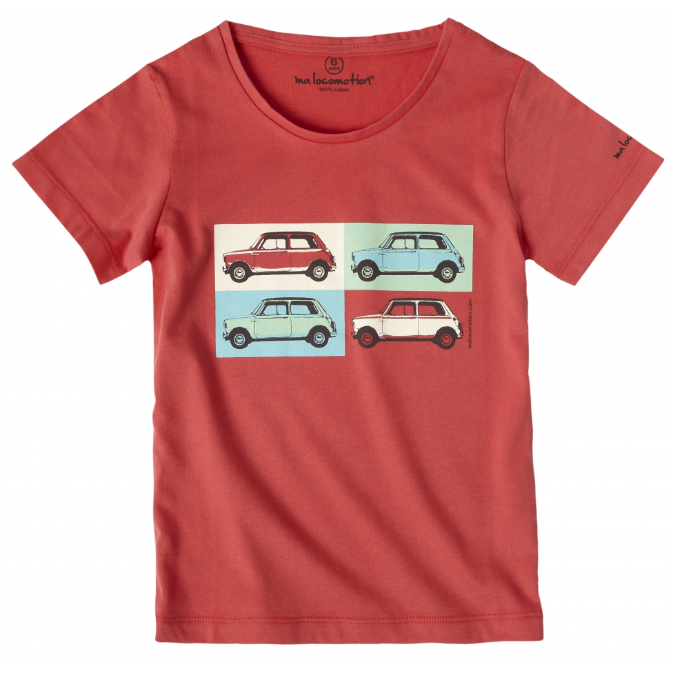 T-shirt Austin Mini Pop art rouge