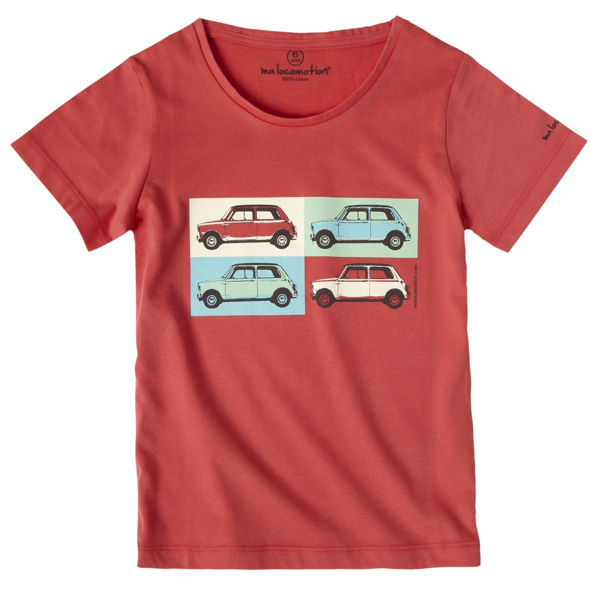 Austin Mini pop art t-shirt for kids - red