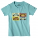 Austin Mini pop art t-shirt for kids - mint green
