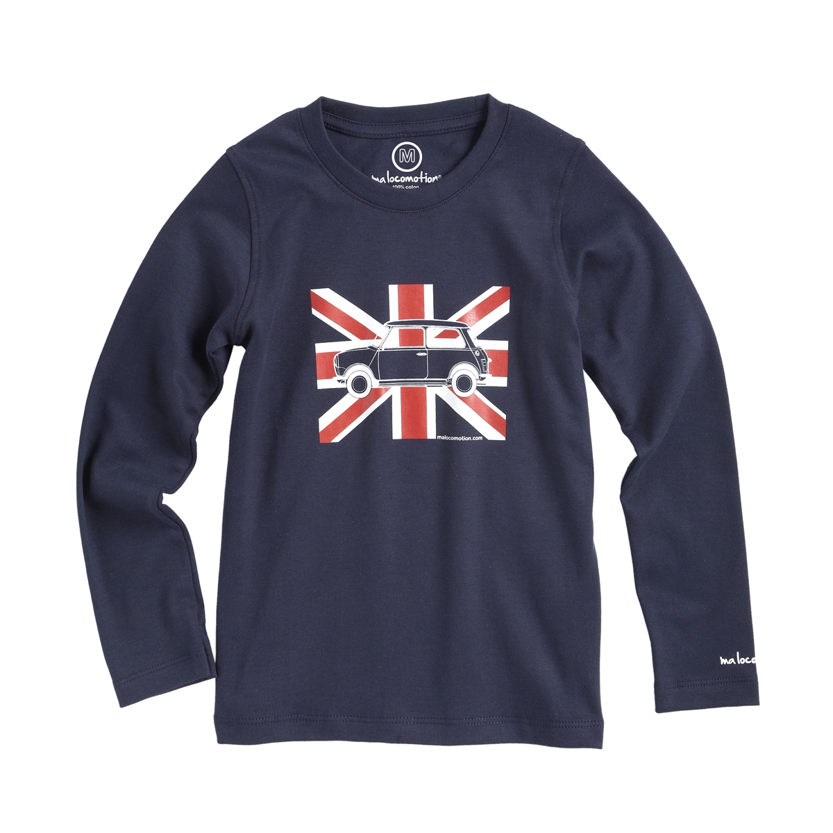  T-shirt blanc Austin Mini drapeau anglais 