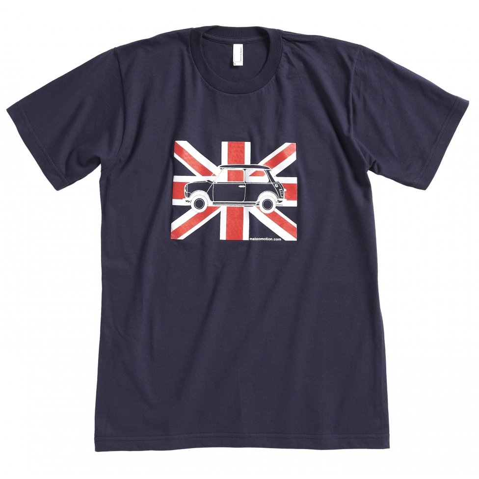 Short sleeves Austin Mini Union Jack t-shirts - navy
