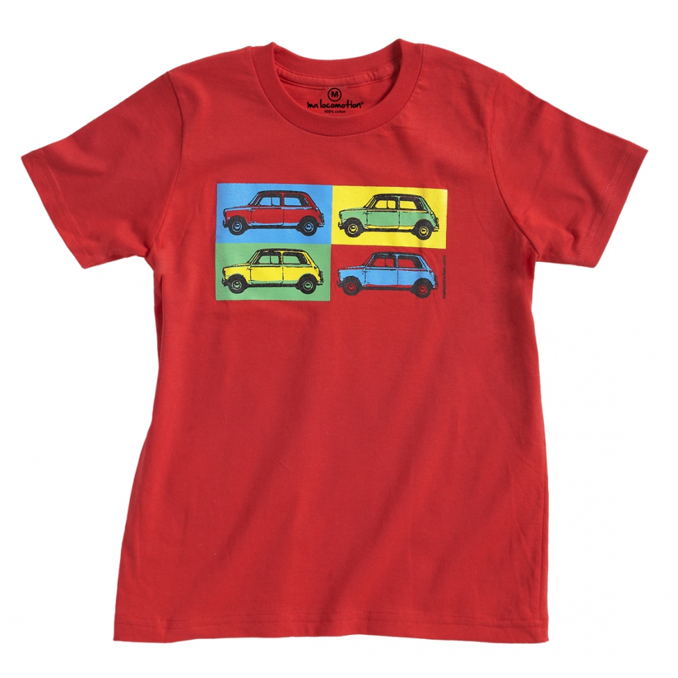 Austin Mini pop art t-shirt for adult - red
