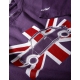 Long sleeves Austin Mini Union Jack purple t-shirt for kids