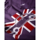 T-shirt Austin Mini drapeau anglais violet pour enfants - manches longues