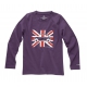 Long sleeves Austin Mini Union Jack purple t-shirt for kids