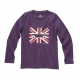 T-shirt Austin Mini drapeau anglais violet pour enfants - manches longues