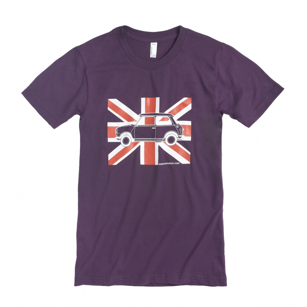 T-shirt Austin Mini drapeau anglais violet pour adultes