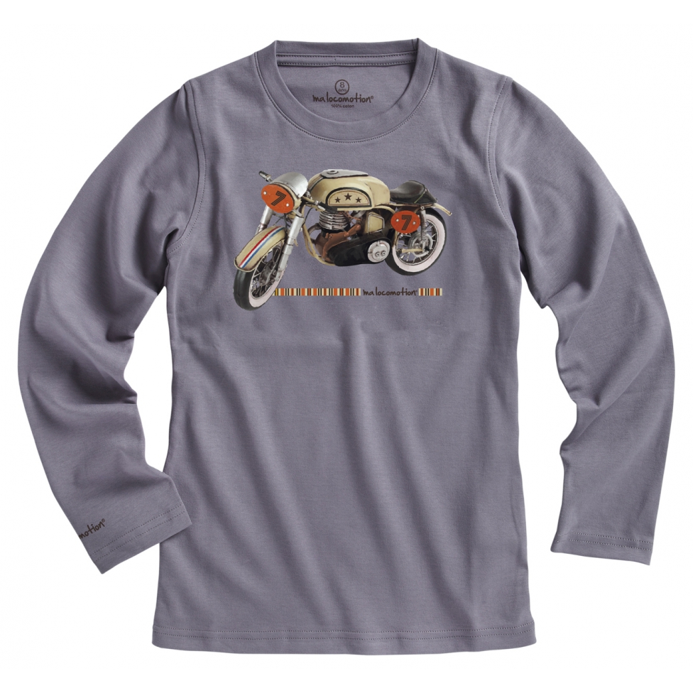 T-shirt moto vintage - gris